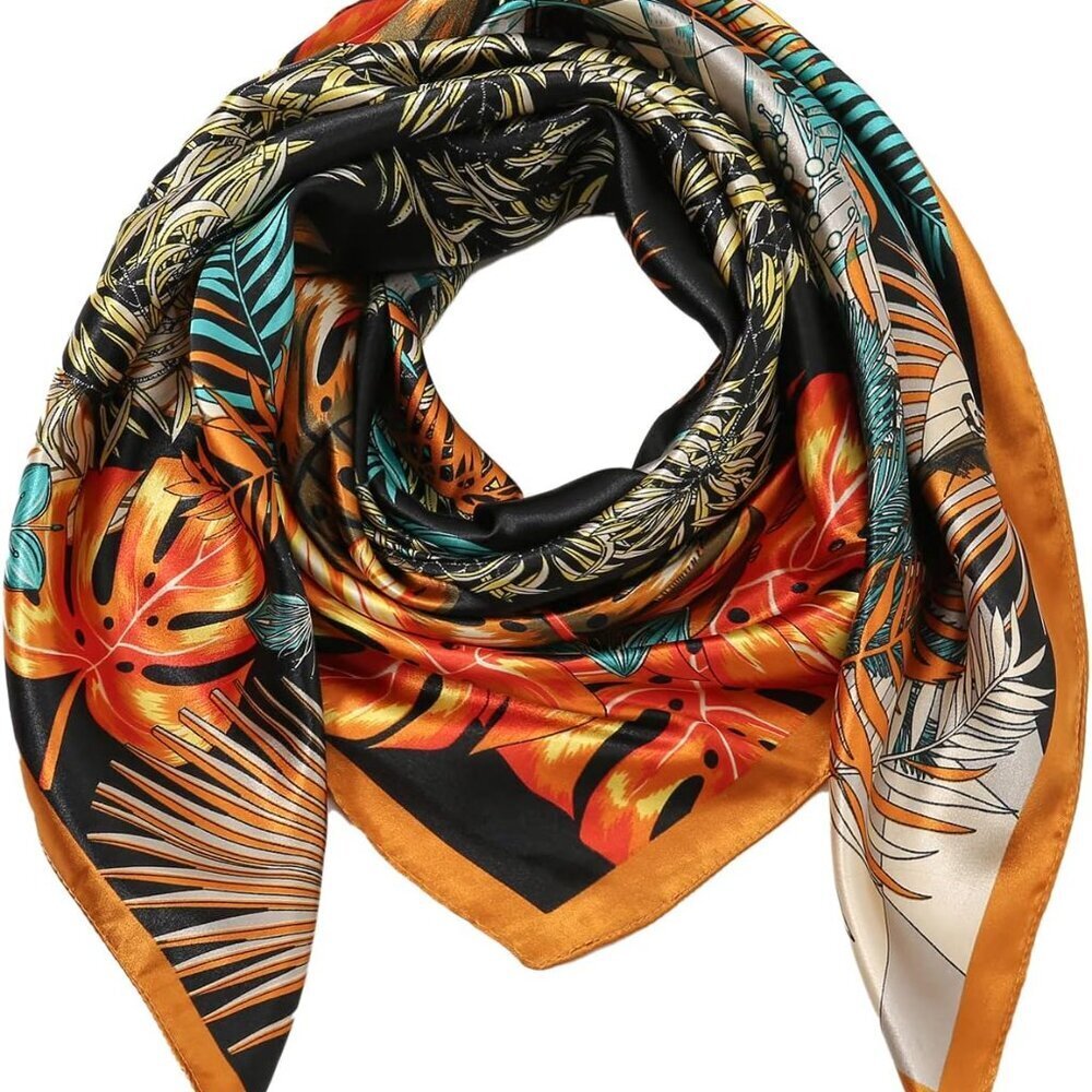 Elegant 35 Inch Satin-Like Scarf for Hair Wrapping - Perfect for Sleeping - Picture 3 of 7